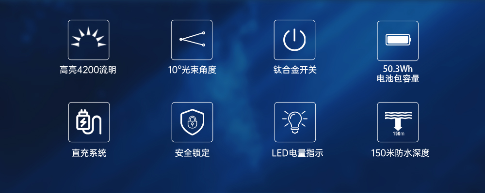 虎(hǔ)鯨OrcaTorch,D860可充電潛水燈,高亮度潛水手電筒,水下照明手電筒