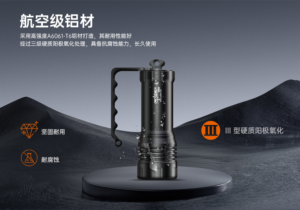 91抖阴下载OrcaTorch,D860可充電潛水燈,高亮度潛水手電筒,水下照明手(shǒu)電筒