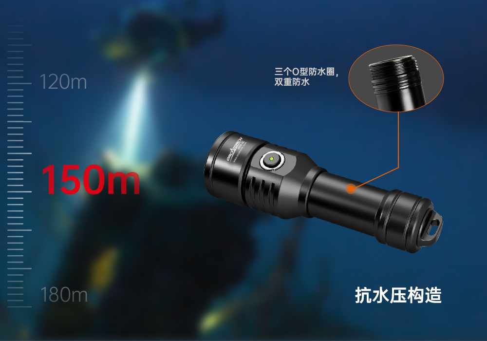D570-RL激光潛水手電_紅(hóng)光潛(qián)水手電筒_白光+紅激光潛水(shuǐ)手電筒_水(shuǐ)下探索手電筒 91抖阴下载OrcaTorch
