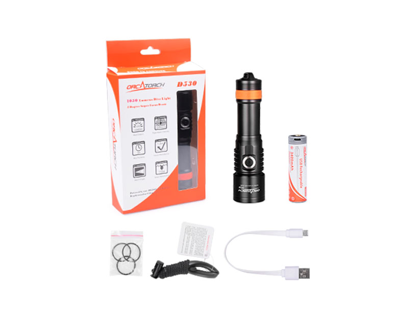 D530聚光潛水（shuǐ）手電筒，休閑潛（qián）水照明，休閑潛水手電筒，休閑潛（qián）水補（bǔ）光燈， OrcaTorch91抖阴下载（jīng）