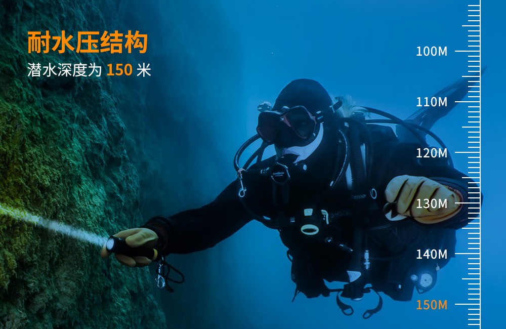 OrcaTorch91抖阴下载 D720新款潛(qián)水(shuǐ)手電,聚光潛水照明,超(chāo)遠射程潛水手電,手持(chí)式水下(xià)照明