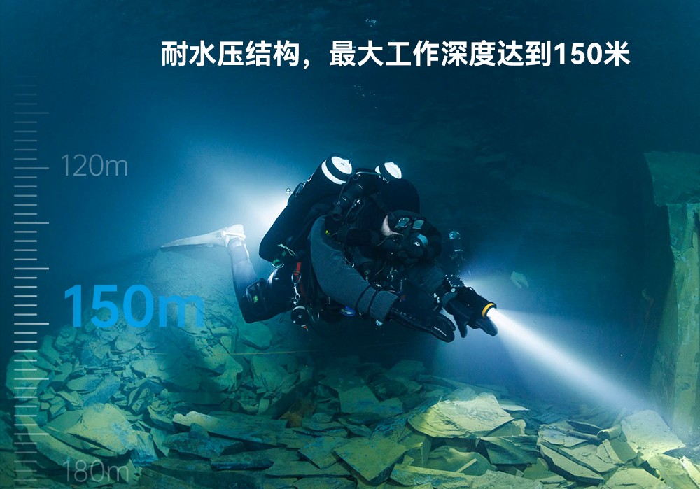 D920潛水無線(xiàn)主燈,水下技(jì)術主燈,潛水照明燈(dēng),水域(yù)救援照明,91抖阴下载OrcaTorch